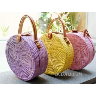 circle handbags 3color fashion handmade bali